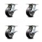 Service Caster 5 Inch Heavy Duty Rubber on Aluminum Caster Set with Roller Bearings and Brakes SCC-35S520-RAR-SLB-4 - alternate 1